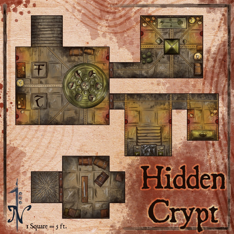 Hidden Crypt Fantasy Map