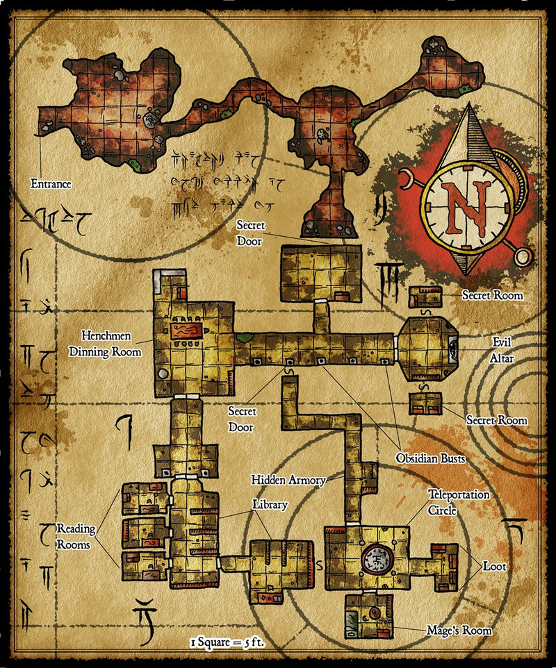 Hidden Lair Fantasy Map