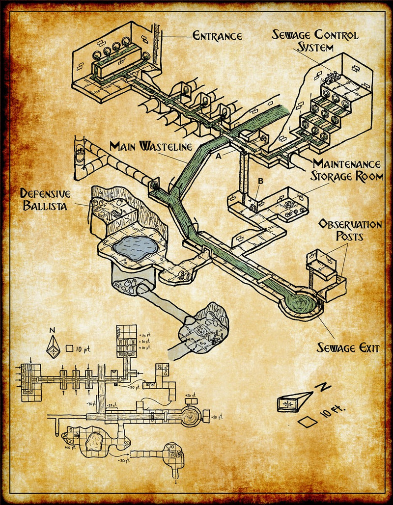 Infested Sewers Fantasy Map