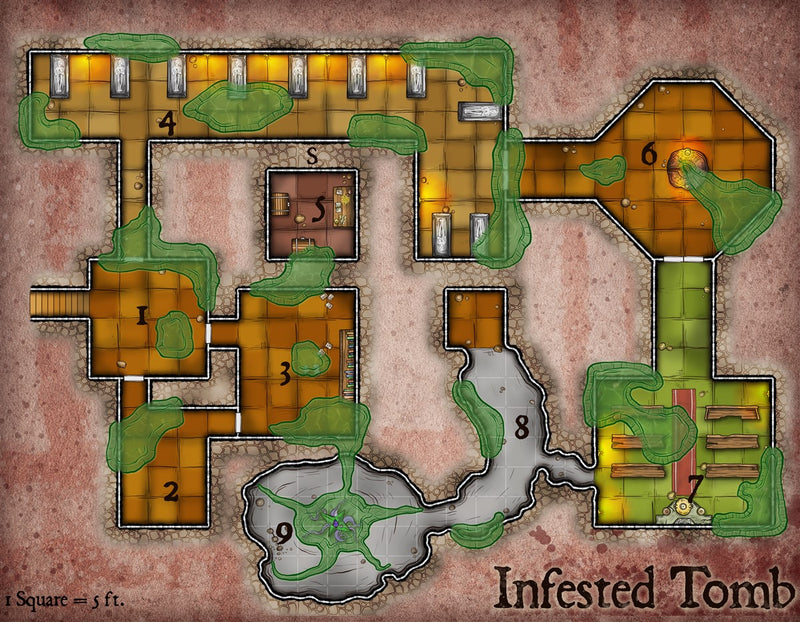 Infested Tomb Fantasy Map