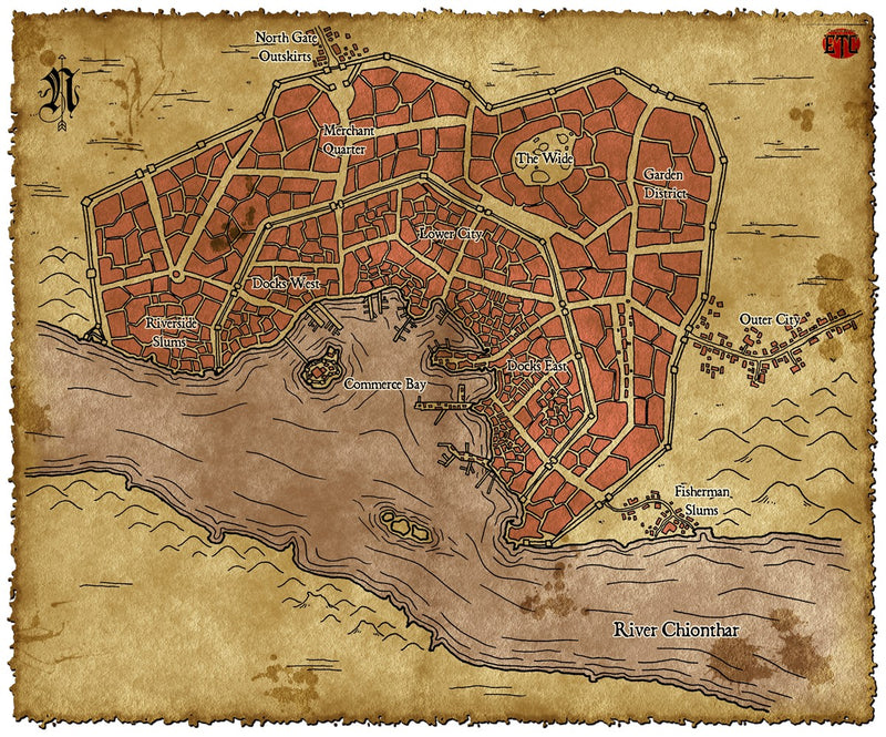 Riverside City Fantasy Map