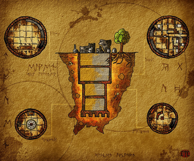 Sunken Tower Fantasy Map