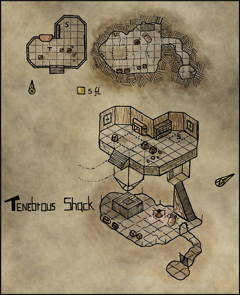 Tenebrous Shack Fantasy Map