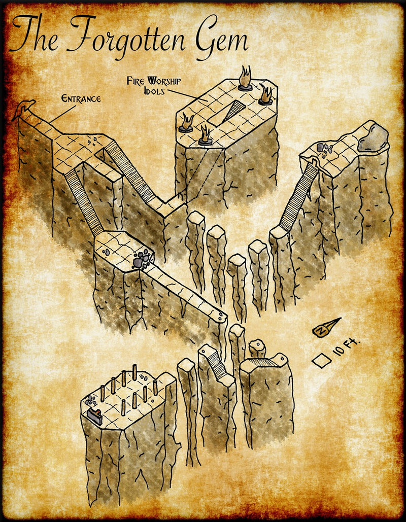 The Forgotten Gem Fantasy Map