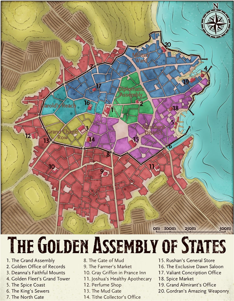 The Golden Assembly of States Fantasy Map