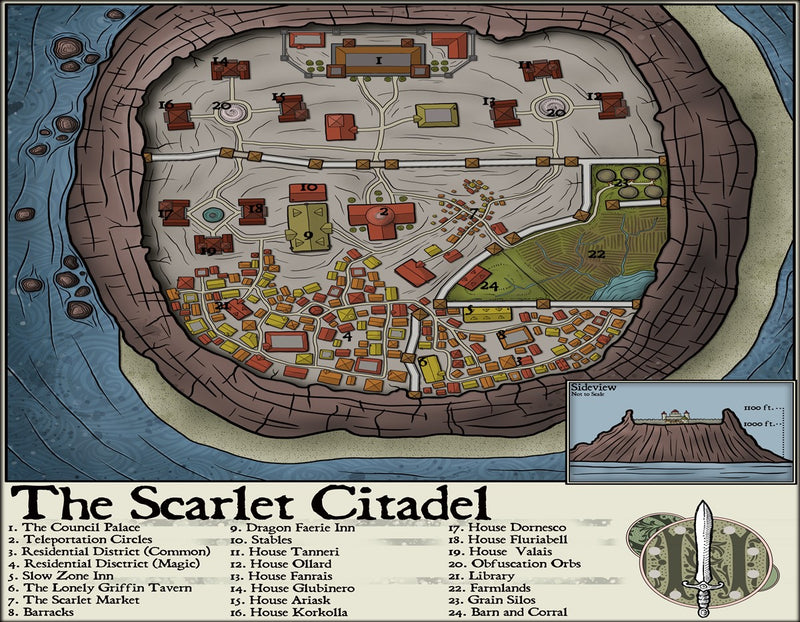 The Scarlet Citadel Fantasy Map