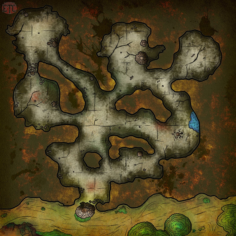 Undiscovered Cave Fantasy Map