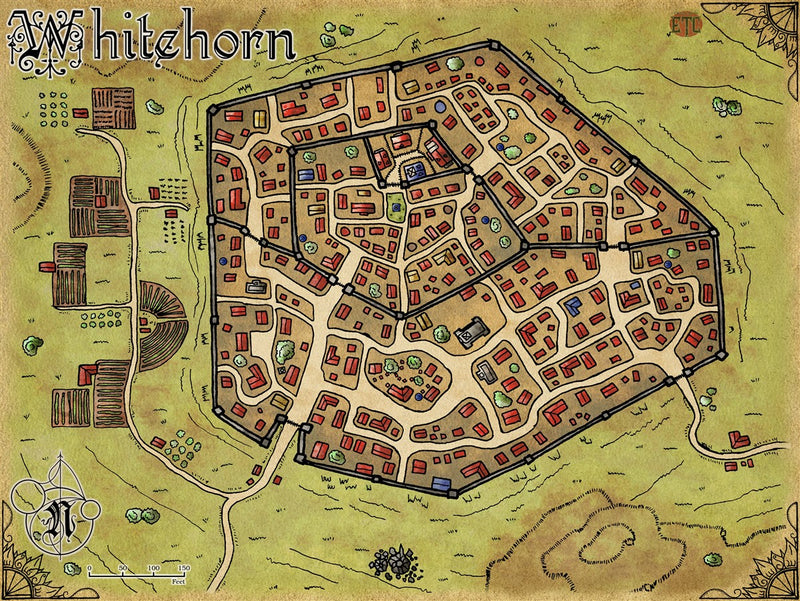 Whitehorn City Fantasy Map