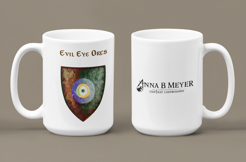 Evil Eye Orcs Heraldry of Greyhawk Anna Meyer Cartography Coffee Mug 11oz/15oz