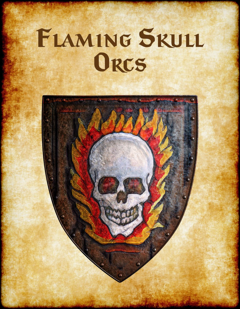 Flaming Skull Orcs Heraldry of Greyhawk Anna Meyer Cartography Canvas Art Print