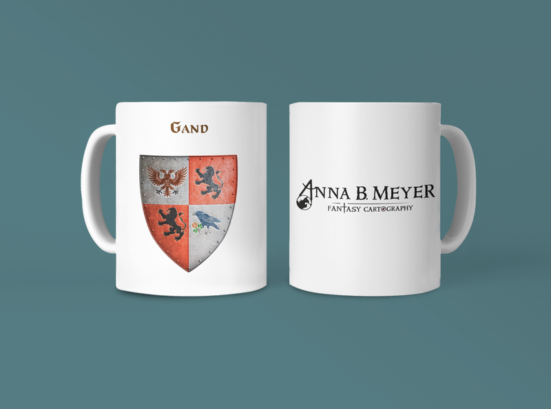 Gand Heraldry of Greyhawk Anna Meyer Cartography Coffee Mug 11oz/15oz