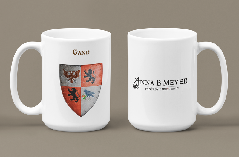 Gand Heraldry of Greyhawk Anna Meyer Cartography Coffee Mug 11oz/15oz