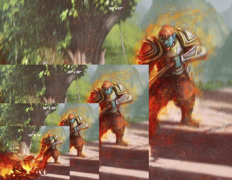 Gavel Smash Orc Paladine Canvas Art