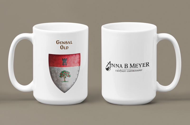 Gensal Old Heraldry of Greyhawk Anna Meyer Cartography Coffee Mug 11oz/15oz