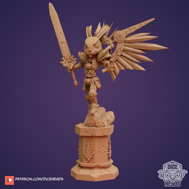 Goddess Lapina Battle Bunny Destroyed 3D Printed Miniature Legends of Calindria Primed