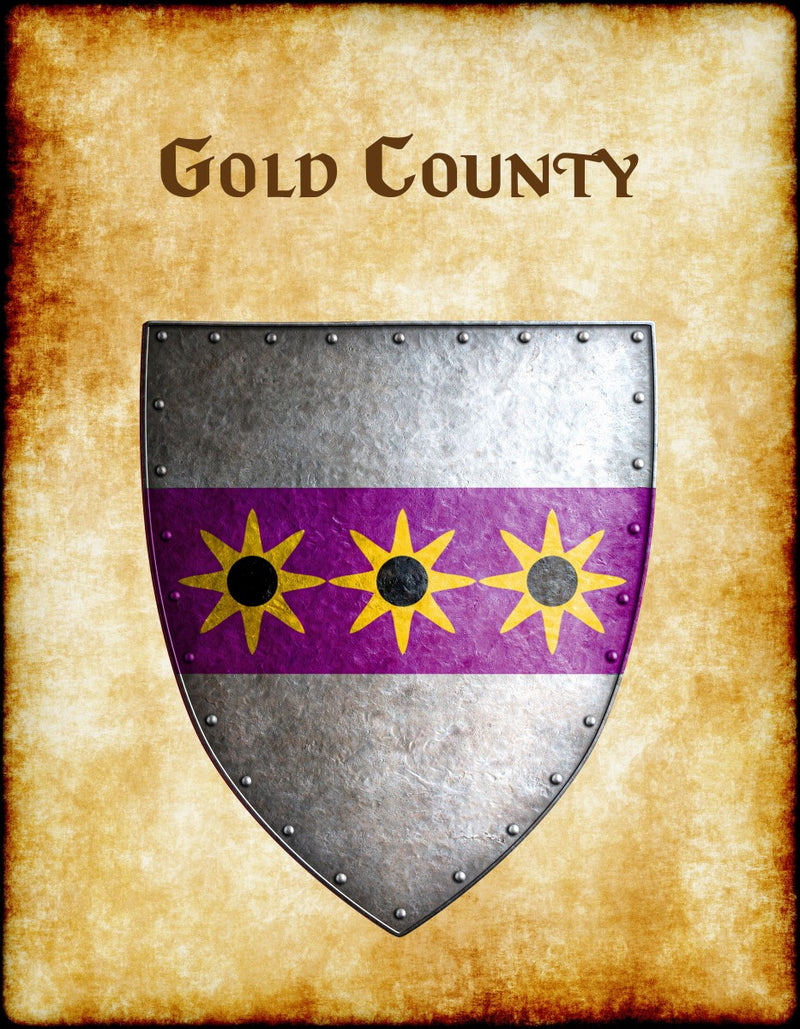 Gold County Heraldry of Greyhawk Anna Meyer Cartography Canvas Art Print