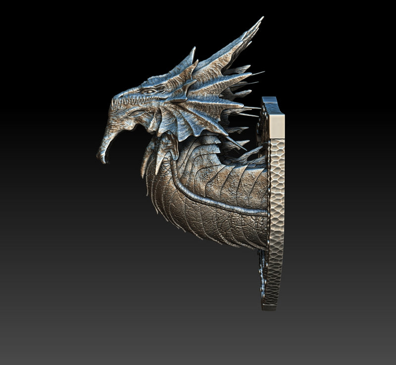 #16 Garuka The Grey Dragon Bust 3D Printed Miniature Primed