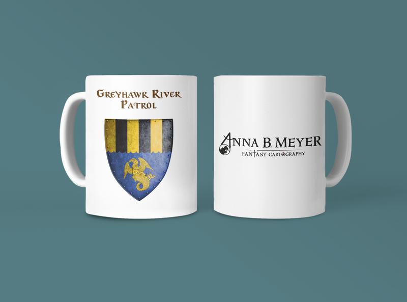Greyhawk River Patrol Heraldry of Greyhawk Anna Meyer Cartography Coffee Mug 11oz/15oz