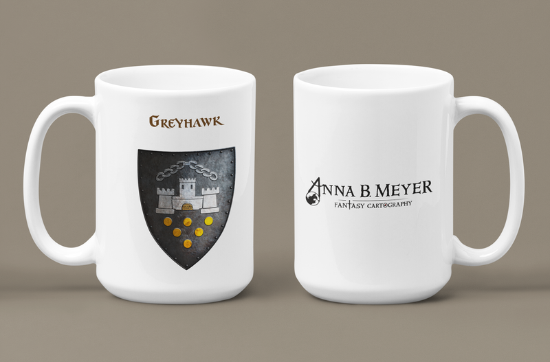 Greyhawk Heraldry of Greyhawk Anna Meyer Cartography Coffee Mug 11oz/15oz