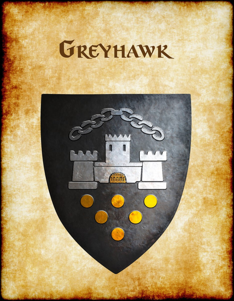 Greyhawk no rivets Heraldry of Greyhawk Anna Meyer Cartography Canvas Art Print