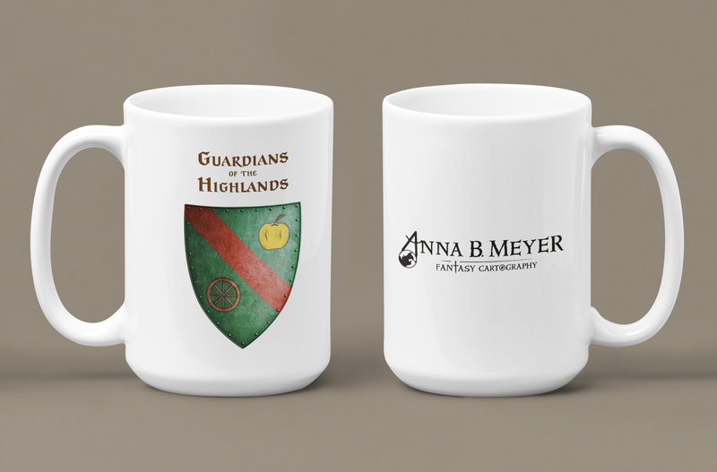 Guardians of the Highlands Heraldry of Greyhawk Anna Meyer Cartography Coffee Mug 11oz/15oz