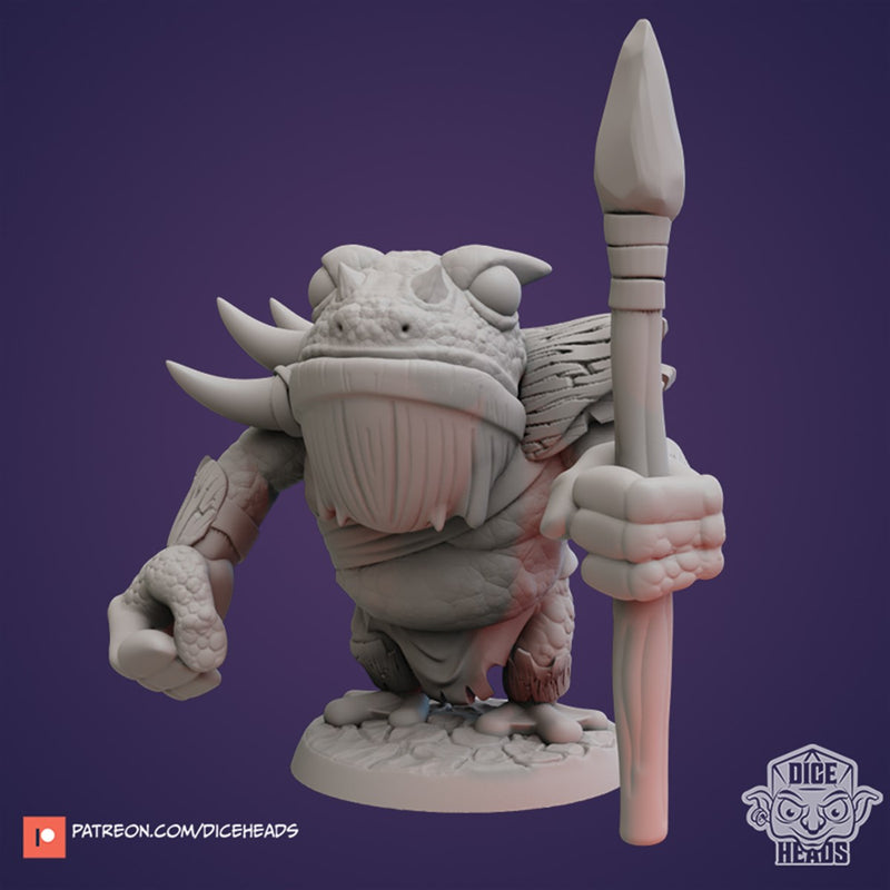 Guil The Toad Guard 3D Printed Miniature Legends of Calindria Primed