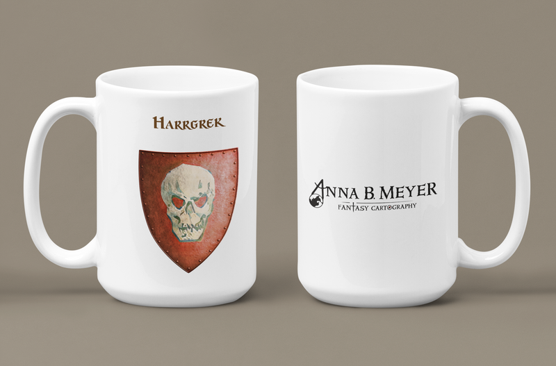 Harrgrek Heraldry of Greyhawk Anna Meyer Cartography Coffee Mug 11oz/15oz