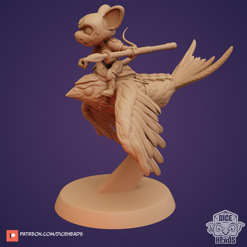 Havarti Harvest The Swallow Rider With Nimble The Swallow 3D Printed Miniature Legends of Calindria Primed