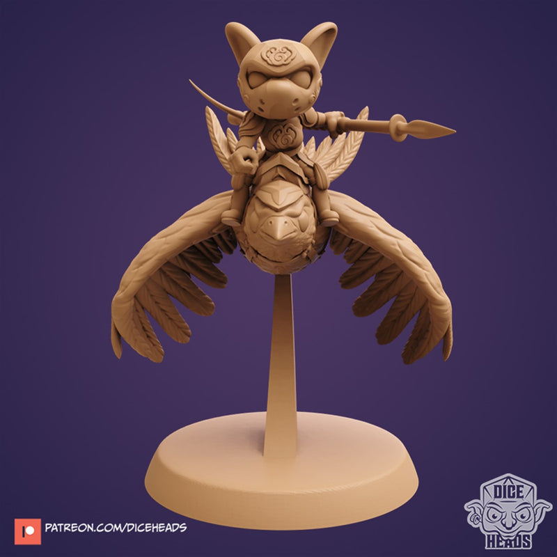 Havarti Harvest The Swallow Rider With Nimble The Swallow 3D Printed Miniature Legends of Calindria Primed