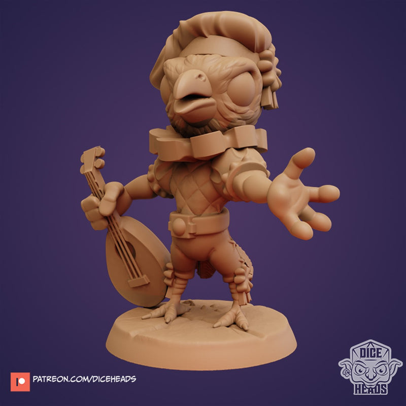 Hawk The Bard 3D Printed Miniature Legends of Calindria Primed