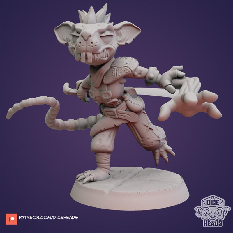 Hazel Hecate The Ratfolk Arcane Trickster 3D Printed Miniature Legends of Calindria Primed