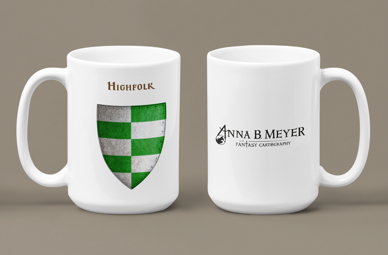 Highfolk Heraldry of Greyhawk Anna Meyer Cartography Coffee Mug 11oz/15oz