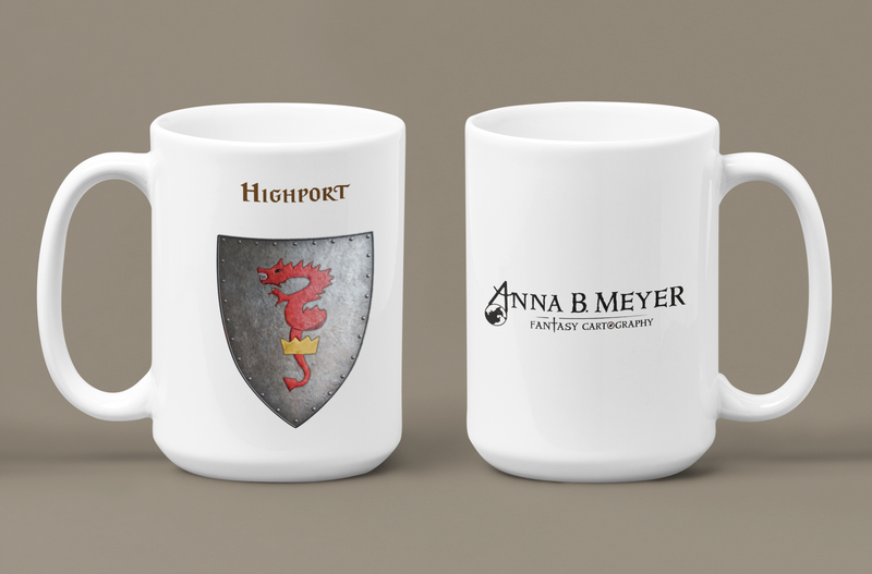 Highport Heraldry of Greyhawk Anna Meyer Cartography Coffee Mug 11oz/15oz