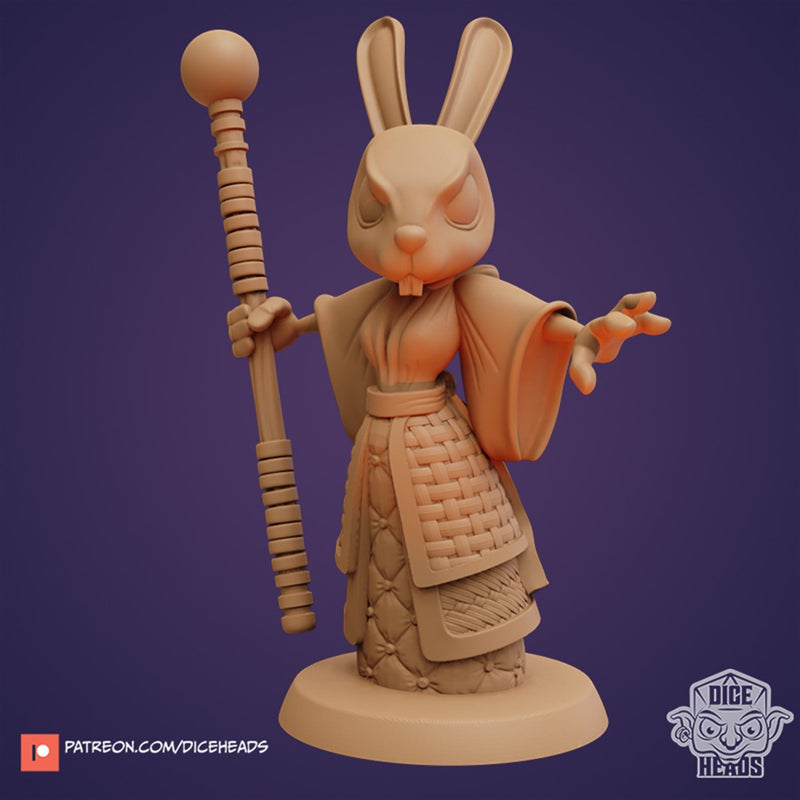 Hime The Rabbit Wizard 3D Printed Miniature Legends of Calindria Primed