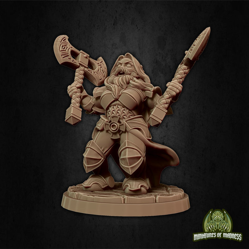 Ignes The Assoult Bearded 3D Printed Miniature Legends of Calindria Primed