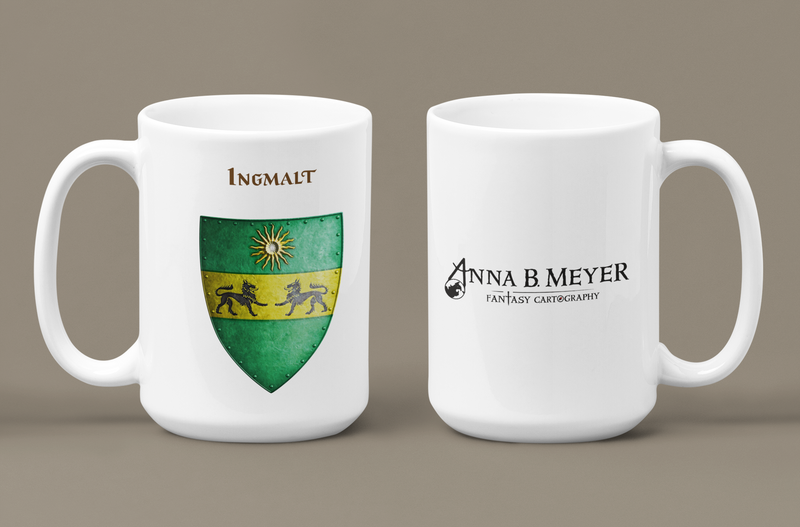 Ingmalt Heraldry of Greyhawk Anna Meyer Cartography Coffee Mug 11oz/15oz