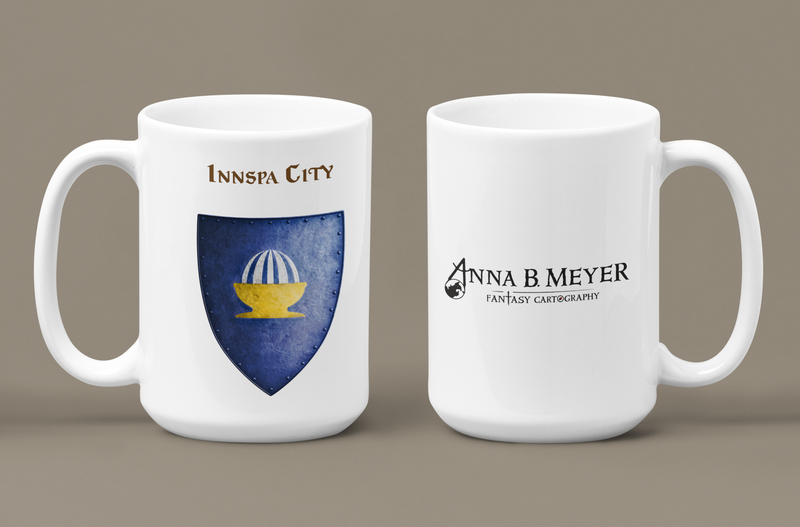 Innspa City Heraldry of Greyhawk Anna Meyer Cartography Coffee Mug 11oz/15oz
