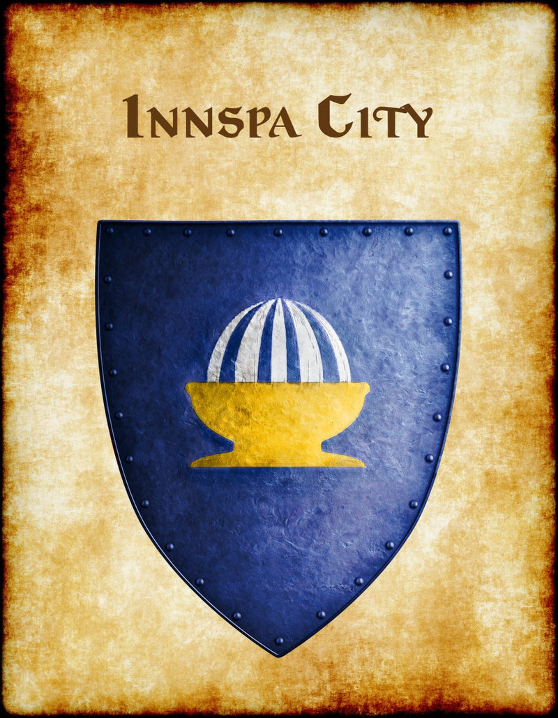 Innspa City Heraldry of Greyhawk Anna Meyer Cartography Canvas Art Print