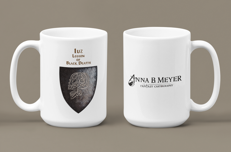 Iuz - Legion of Black Death Heraldry of Greyhawk Anna Meyer Cartography Coffee Mug 11oz/15oz