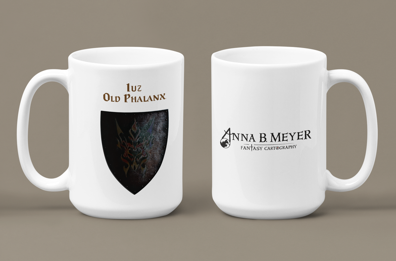 Iuz -Old Phalanx dark Heraldry of Greyhawk Anna Meyer Cartography Coffee Mug 11oz/15oz