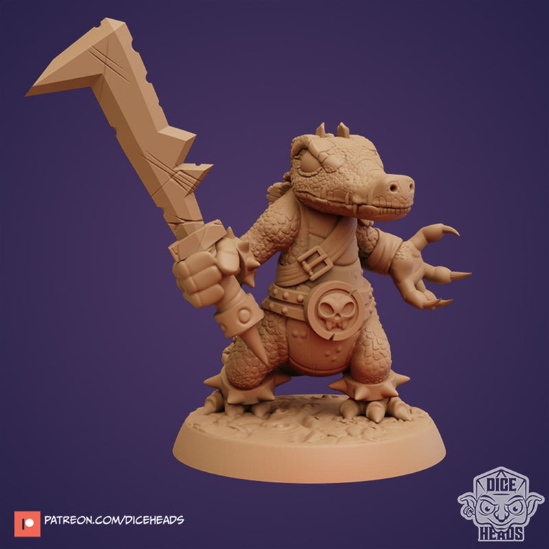 Johnstoni Jones The Swamp Smasher Crocodile Barbarian 3D Printed Miniature Legends of Calindria Primed