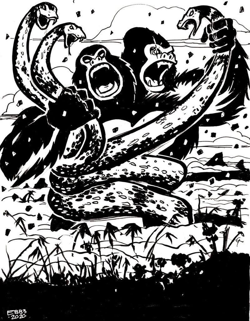 Kaiju Battle Cover Gallery Canvas Art Print