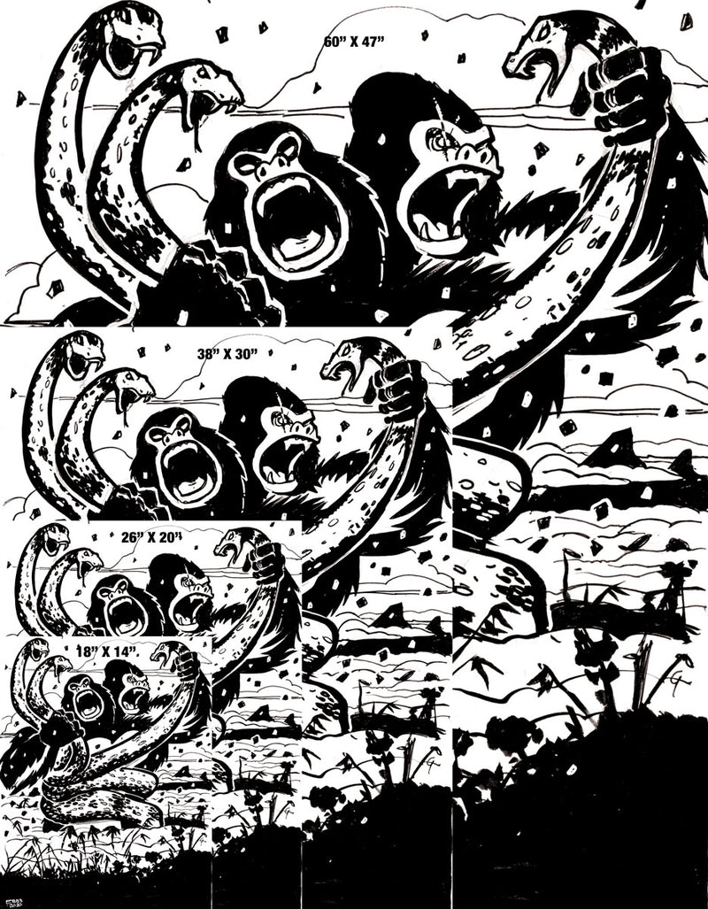 Kaiju Battle Cover Gallery Canvas Art Print