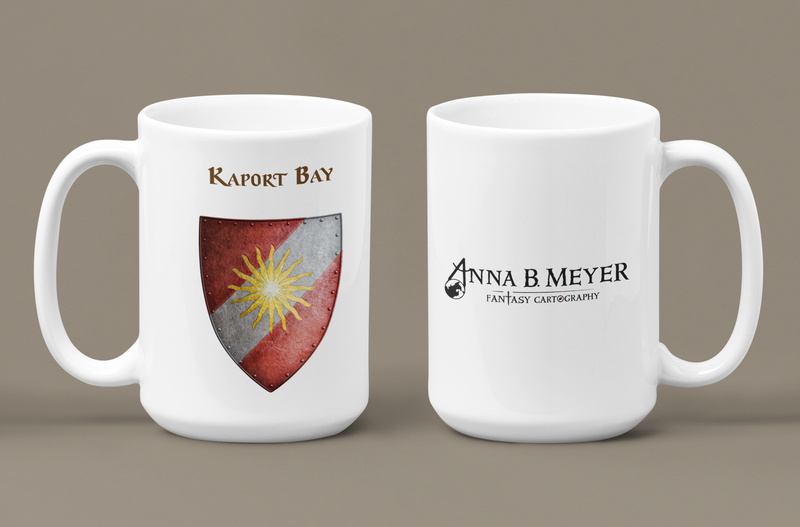 Kaport Bay Heraldry of Greyhawk Anna Meyer Cartography Coffee Mug 11oz/15oz