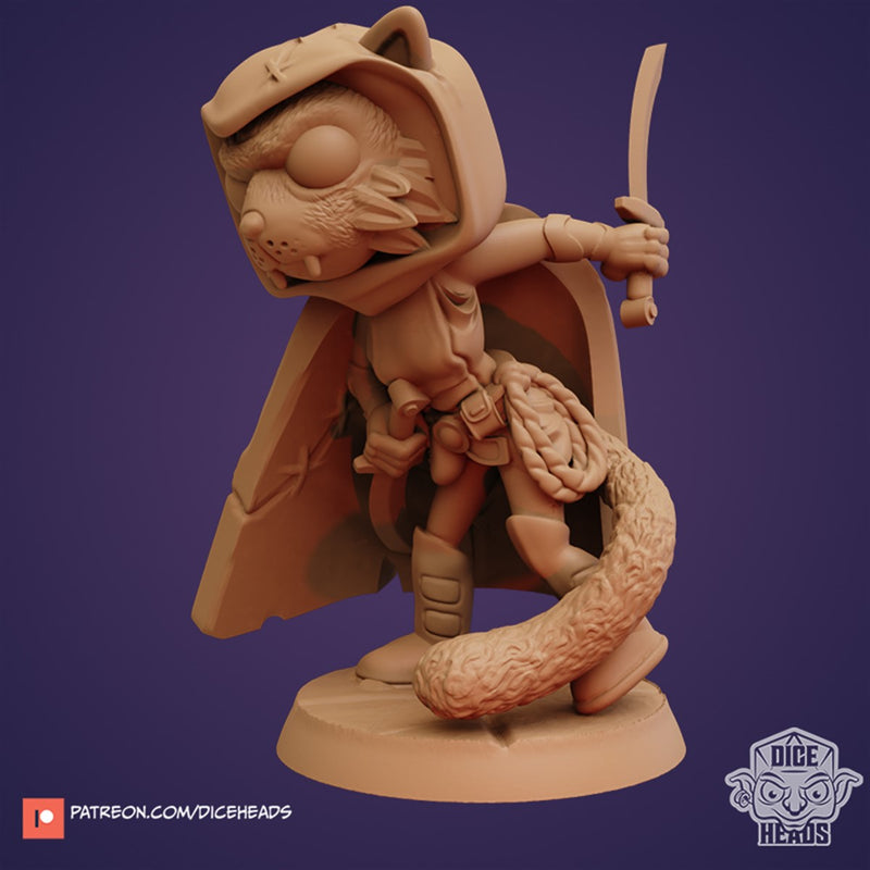 Katrina Knightfall The Catfolk Rogue 3D Printed Miniature Legends of Calindria Primed