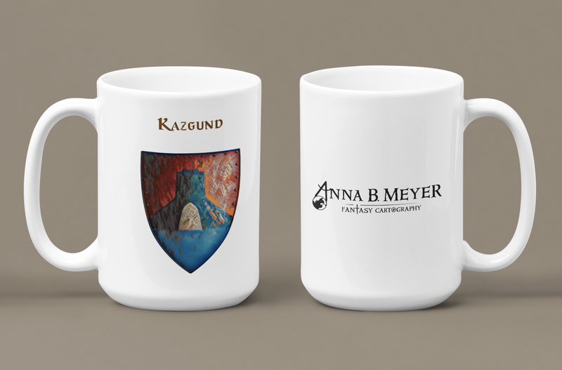 Kazgund Heraldry of Greyhawk Anna Meyer Cartography Coffee Mug 11oz/15oz