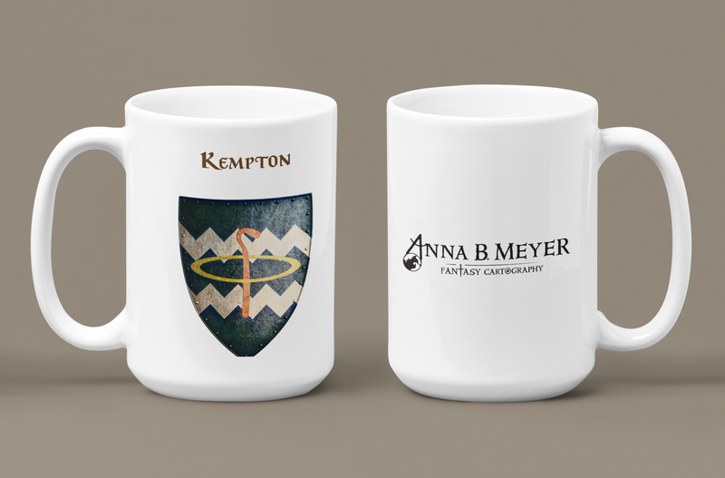 Kempton Heraldry of Greyhawk Anna Meyer Cartography Coffee Mug 11oz/15oz