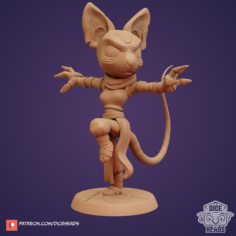 Khepri Sanura The Sphynx Monk 3D Printed Miniature Legends of Calindria Primed