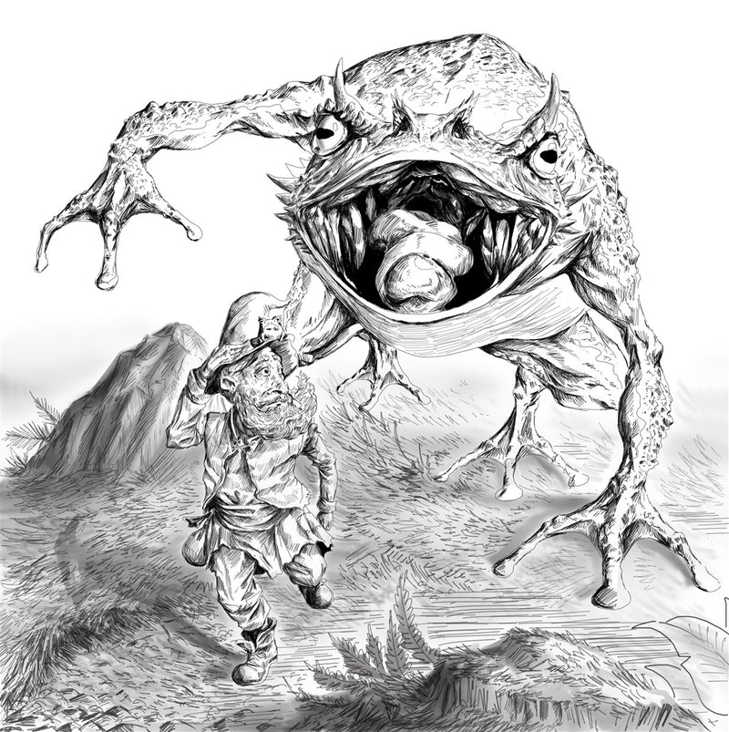 Killer Frog Attack Gallery Canvas Art Print