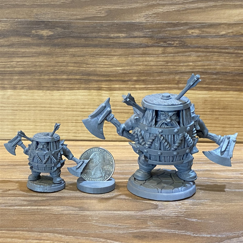 Klaus The Barrel 3D Printed Miniature Legends of Calindria Primed